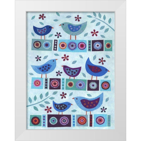 All in a Row White Modern Wood Framed Art Print by Conway, Kim