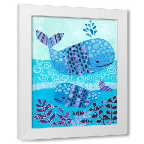 Ocean Blue White Modern Wood Framed Art Print by Conway, Kim