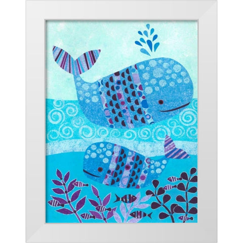 Ocean Blue White Modern Wood Framed Art Print by Conway, Kim