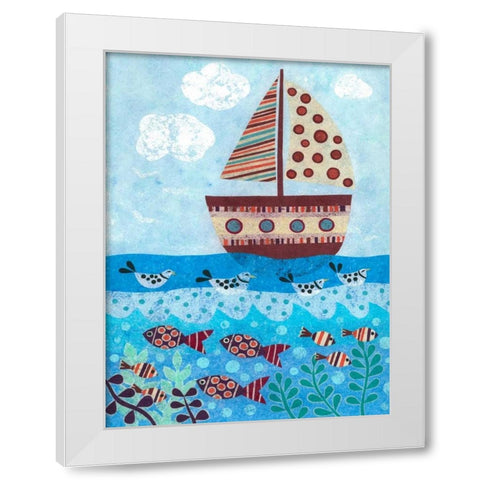 Sunny Sailing White Modern Wood Framed Art Print by Conway, Kim