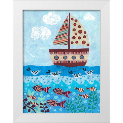 Sunny Sailing White Modern Wood Framed Art Print by Conway, Kim