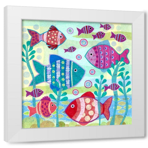 Ocean Fish I White Modern Wood Framed Art Print by Conway, Kim