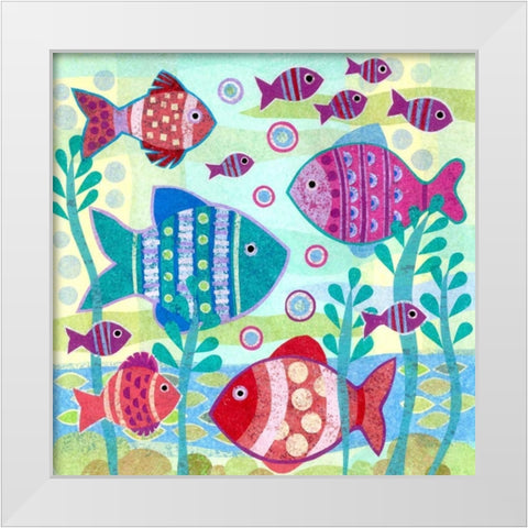 Ocean Fish I White Modern Wood Framed Art Print by Conway, Kim