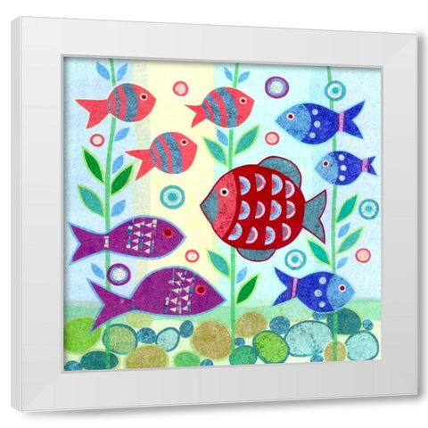 Ocean Fish II White Modern Wood Framed Art Print by Conway, Kim