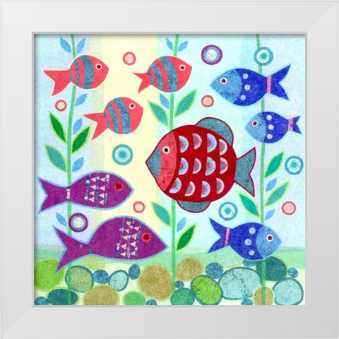 Ocean Fish II White Modern Wood Framed Art Print by Conway, Kim