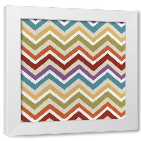 Retro Pattern II White Modern Wood Framed Art Print by Vess, June Erica