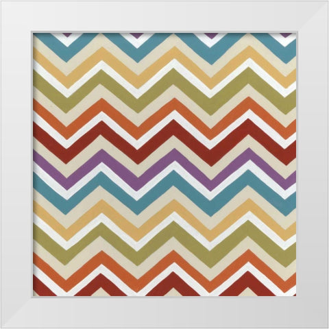 Retro Pattern II White Modern Wood Framed Art Print by Vess, June Erica