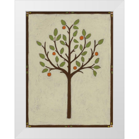 Orchard Vignette III White Modern Wood Framed Art Print by Vess, June Erica