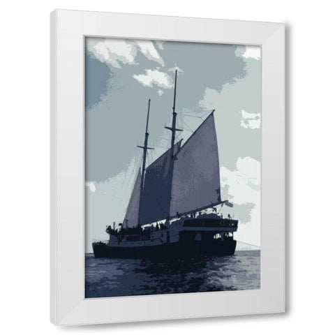 Caribbean Vessel I White Modern Wood Framed Art Print by Longley, Carolyn