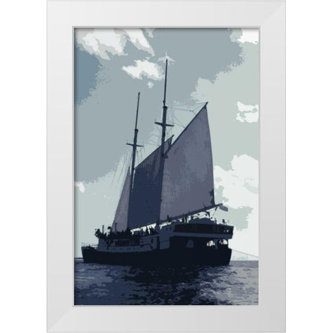 Caribbean Vessel I White Modern Wood Framed Art Print by Longley, Carolyn