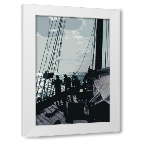 Caribbean Vessel II White Modern Wood Framed Art Print by Longley, Carolyn