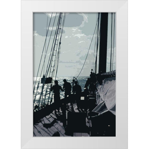 Caribbean Vessel II White Modern Wood Framed Art Print by Longley, Carolyn