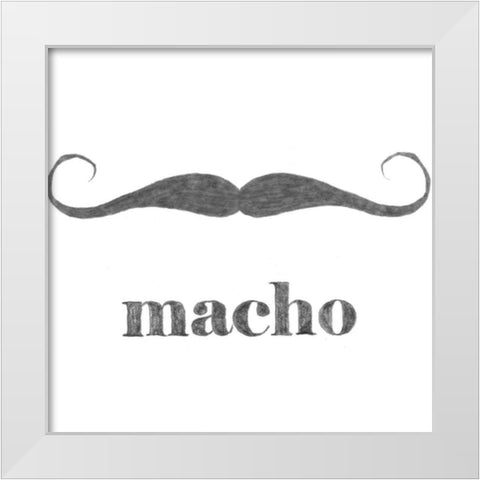 Macho White Modern Wood Framed Art Print by Johnson, Jason