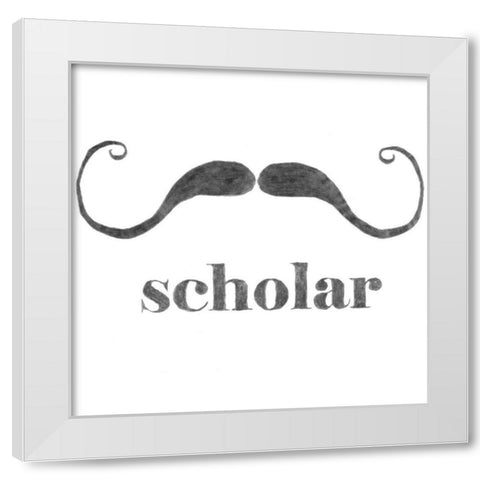 Scholar White Modern Wood Framed Art Print by Johnson, Jason