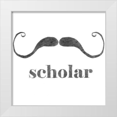 Scholar White Modern Wood Framed Art Print by Johnson, Jason