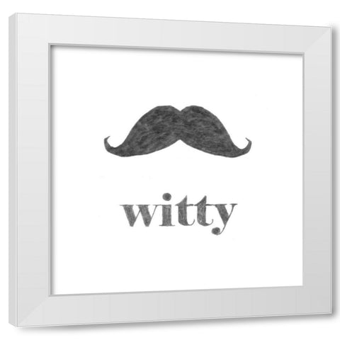 Witty White Modern Wood Framed Art Print by Johnson, Jason