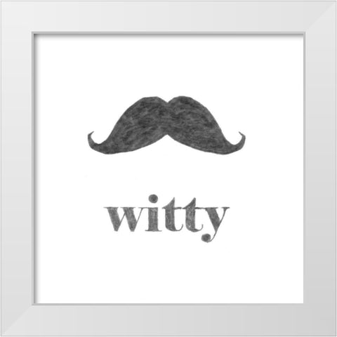 Witty White Modern Wood Framed Art Print by Johnson, Jason