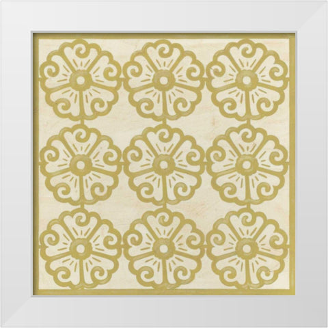 Floral Trellis I White Modern Wood Framed Art Print by Vess, June Erica