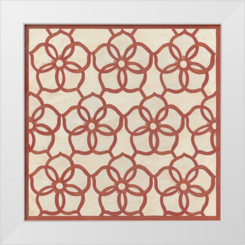Floral Trellis II White Modern Wood Framed Art Print by Vess, June Erica
