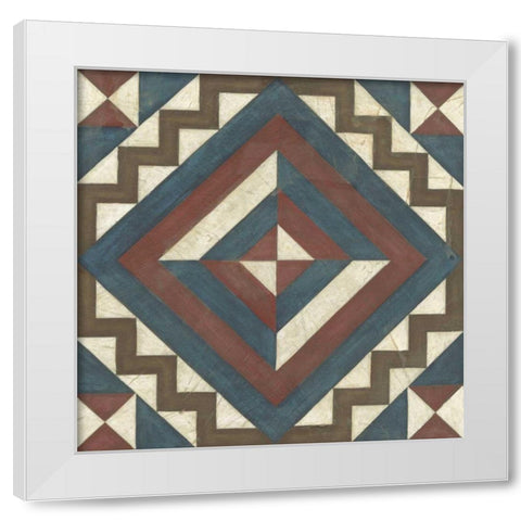 Quilt Motif I White Modern Wood Framed Art Print by Vess, June Erica