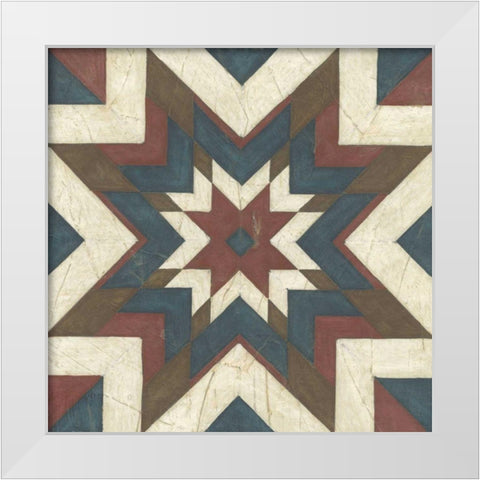 Quilt Motif II White Modern Wood Framed Art Print by Vess, June Erica