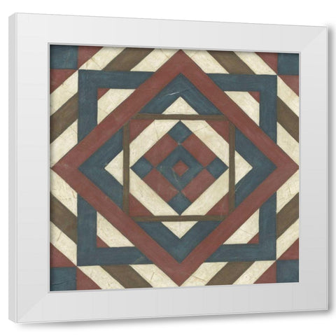 Quilt Motif IV White Modern Wood Framed Art Print by Vess, June Erica