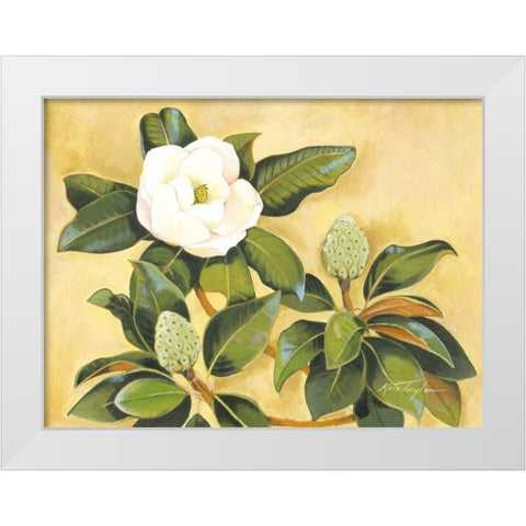Southern Magnolia II White Modern Wood Framed Art Print by Taylor, Kris
