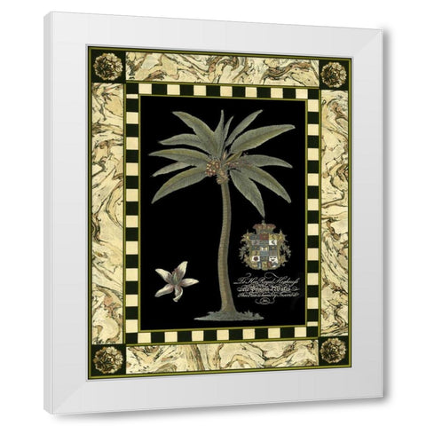 Bordered Palms on Black I White Modern Wood Framed Art Print by Vision Studio