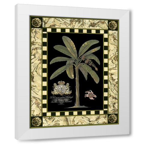 Bordered Palms on Black II White Modern Wood Framed Art Print by Vision Studio