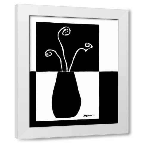 Minimalist Flower in Vase I White Modern Wood Framed Art Print by Goldberger, Jennifer