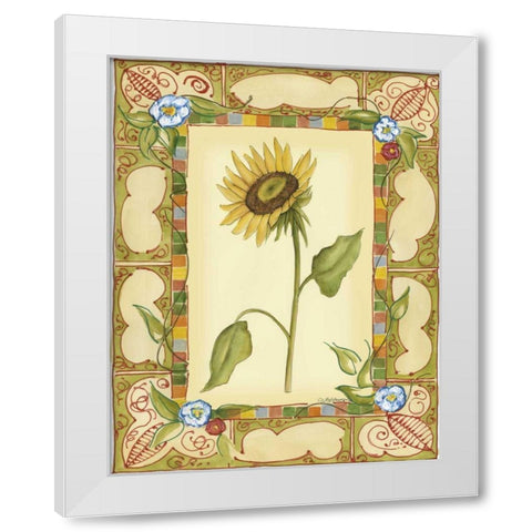 French Country Sunflower I White Modern Wood Framed Art Print by Goldberger, Jennifer