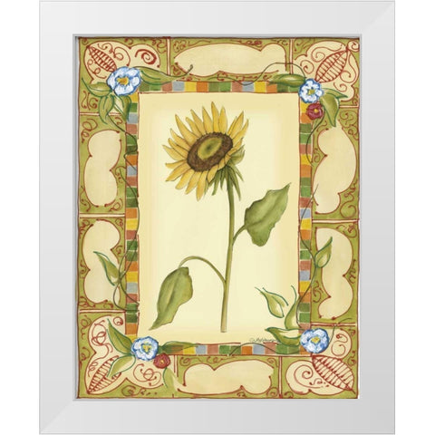 French Country Sunflower I White Modern Wood Framed Art Print by Goldberger, Jennifer