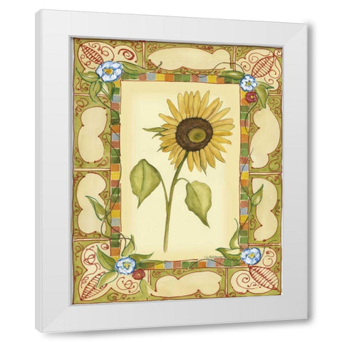 French Country Sunflower II White Modern Wood Framed Art Print by Goldberger, Jennifer