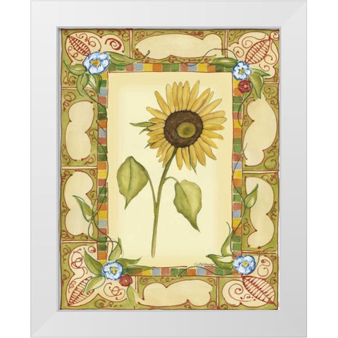 French Country Sunflower II White Modern Wood Framed Art Print by Goldberger, Jennifer