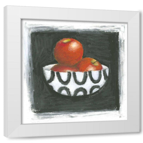 Apples in Bowl White Modern Wood Framed Art Print by Zarris, Chariklia