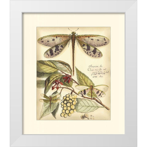 Whimsical Dragonflies I White Modern Wood Framed Art Print by Vision Studio