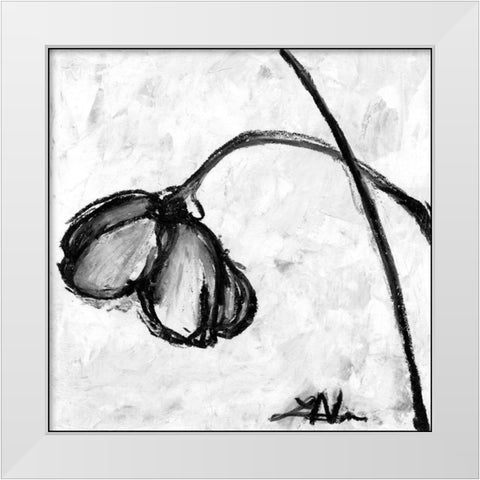 Mini Swooning Tulips II White Modern Wood Framed Art Print by Unknown
