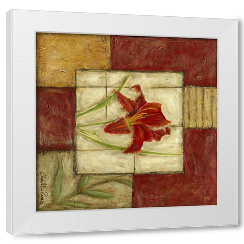 Flower Montage III White Modern Wood Framed Art Print by Zarris, Chariklia