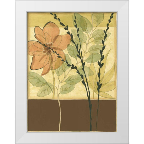 Printed Tranquil Garden II White Modern Wood Framed Art Print by Goldberger, Jennifer