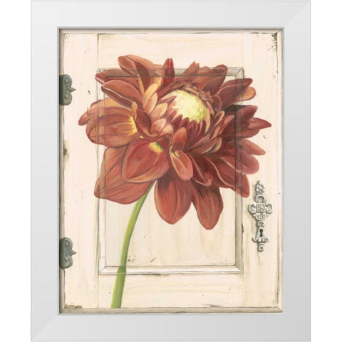 Dahlia Door White Modern Wood Framed Art Print by Meagher, Megan