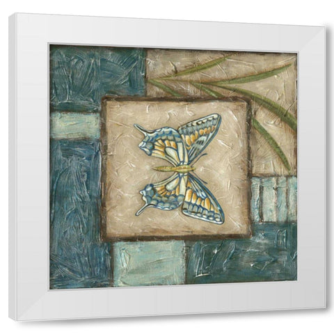 Butterfly Montage I White Modern Wood Framed Art Print by Zarris, Chariklia