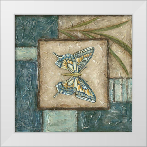 Butterfly Montage I White Modern Wood Framed Art Print by Zarris, Chariklia