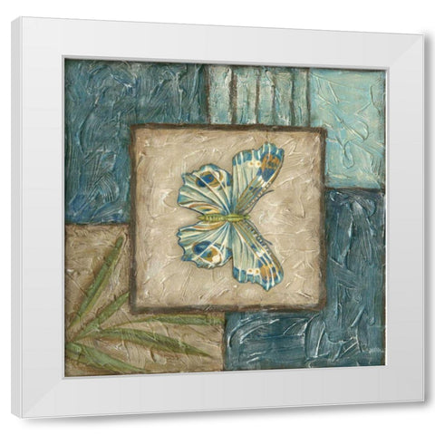 Butterfly Montage II White Modern Wood Framed Art Print by Zarris, Chariklia