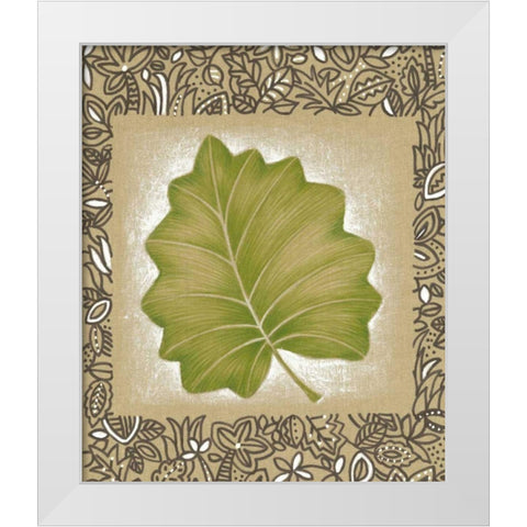Exotic Palm Leaf I White Modern Wood Framed Art Print by Vision Studio