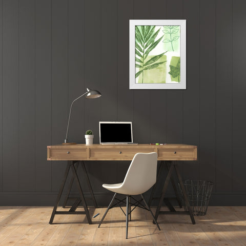 Leaf Impressions I White Modern Wood Framed Art Print by Vision Studio