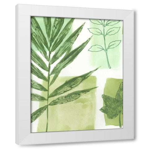 Leaf Impressions I White Modern Wood Framed Art Print by Vision Studio