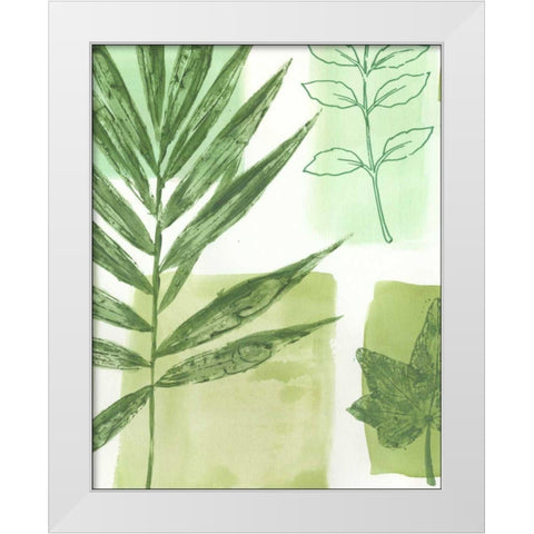 Leaf Impressions I White Modern Wood Framed Art Print by Vision Studio