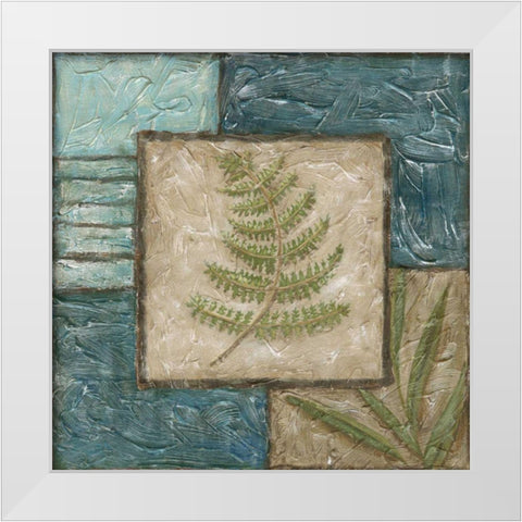 Large Fern Montage II  White Modern Wood Framed Art Print by Zarris, Chariklia