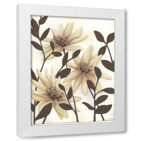 Blossoming Silhouette I White Modern Wood Framed Art Print by Meagher, Megan