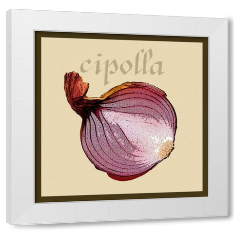 Italian Vegetable VI White Modern Wood Framed Art Print by Vision Studio